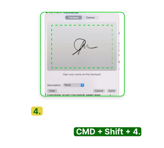 Langkah keempat ttd di word via Mac