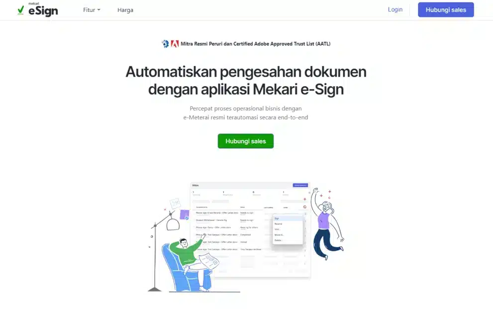 aplikasi tanda tangan pdf pertama adalah mekari e-sign