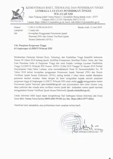 Contoh Dinas Pemberitahuan