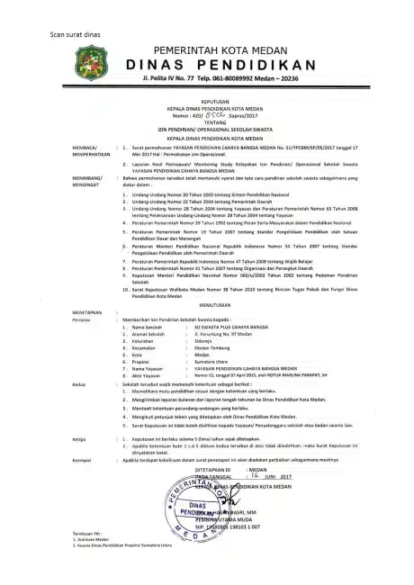 Contoh Surat Dinas Pendidikan