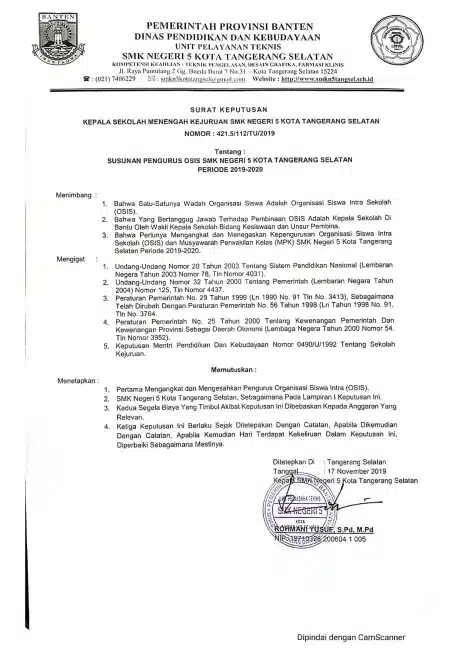 Contoh Surat Dinas Sekolah