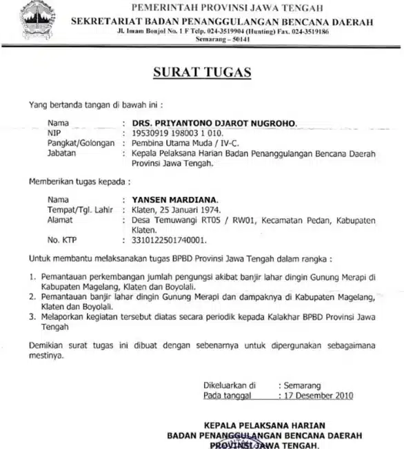 Contoh Surat Dinas dari Pemerintah