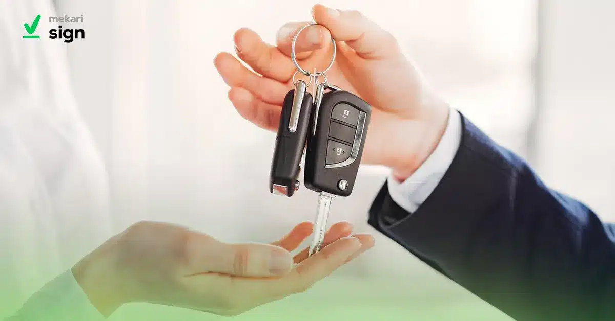 Contoh surat perjanjian gadai mobil dengan bukti serah terima kunci kendaraan