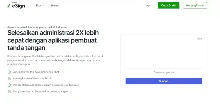 cara membuat tanda tangan online di Mekari eSign