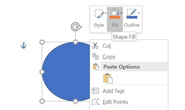 Atur simbol menjadi polos tanpa background warna dengan klik kanan pada simbol, klik Fill, dan pilih warna putih untuk membuat stempel di word