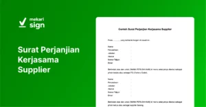 Surat Perjanjian Kerjasama Supplier