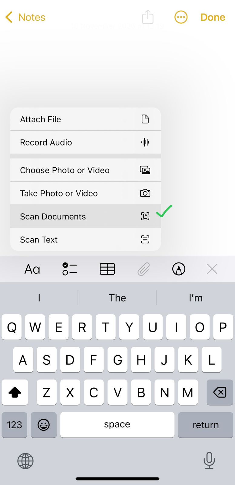 cara scan tanda tangan di iPhone melalui notes