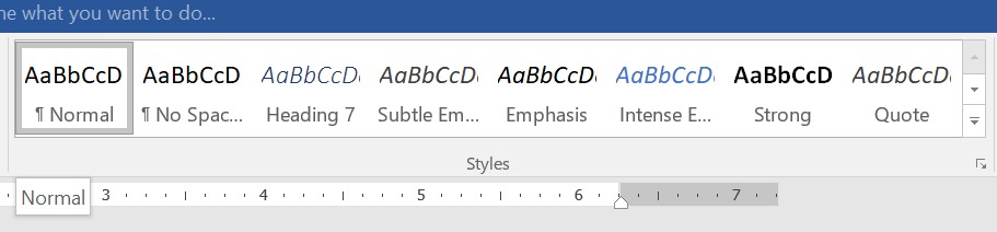 perhatikan menu headings di grup styles untuk buat heading di word