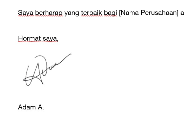 tanda tangan berbentuk foto di Word siap digunakan