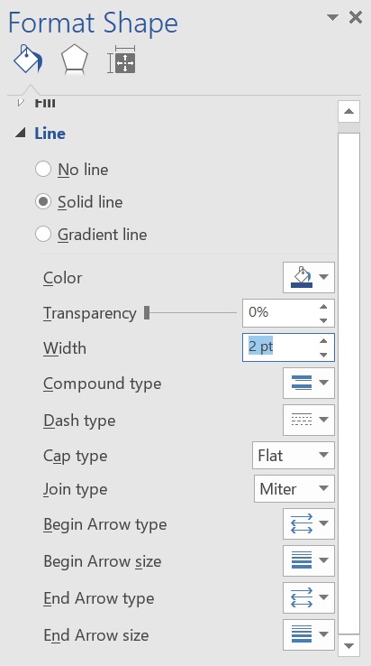 atur width di format shape untuk hasil tanda tangan yang lebih tebal di Word